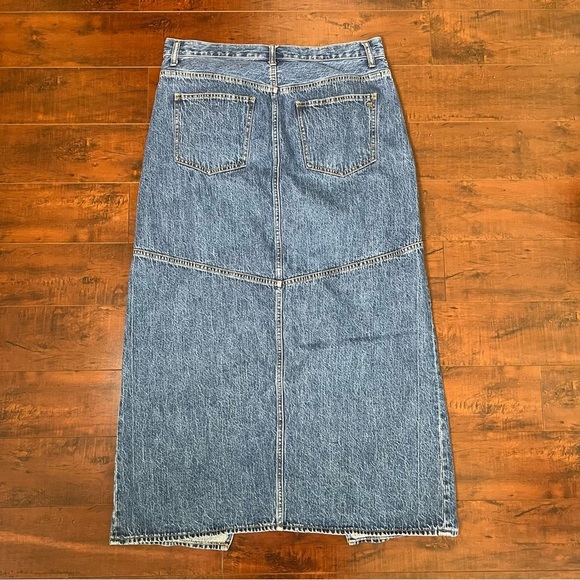 MADEWELL Denim Mid Rise Maxi Jean Skirt Pineland Wash Size 32 - Picture 6 of 12